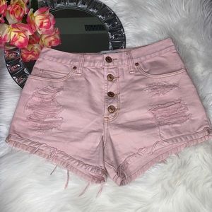 Abercrombie & Fitch Dusty Pink High Rise Shorts 0